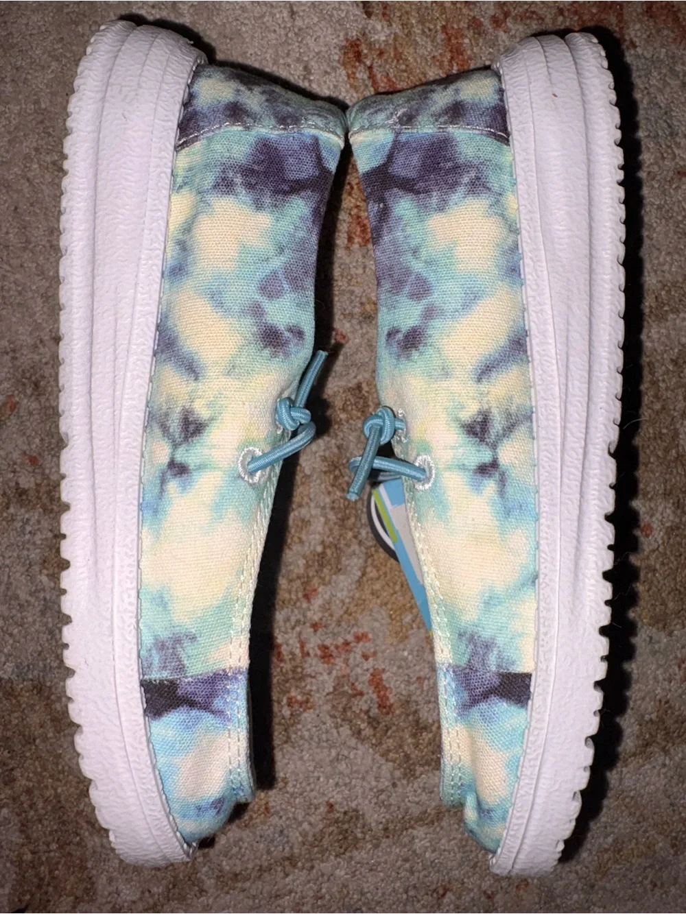 Hey Dude Blue and White Tie Dye Kids Slip-Ons NWT